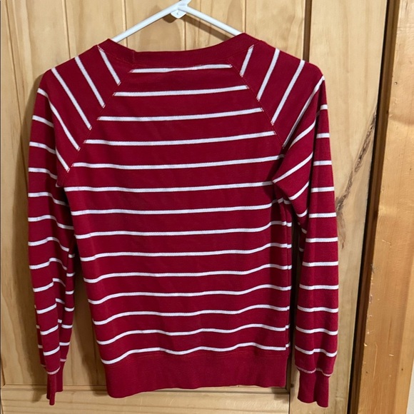 Rue21 Red and White Striped Crew Neck Sweater - Picture 3 of 3